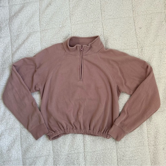 L.A. HEARTS - Women's Pink Quarter Zip Sweater - Picture 1 of 12